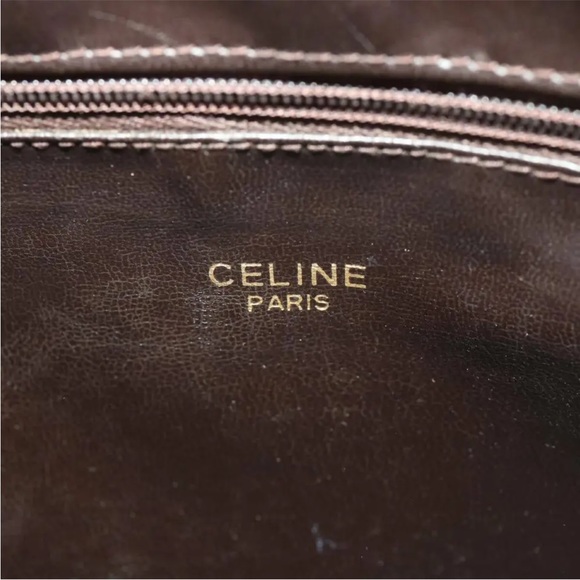 CELINE Macadam Canvas Shoulder Bag PVC Leather Beige - Picture 16 of 16